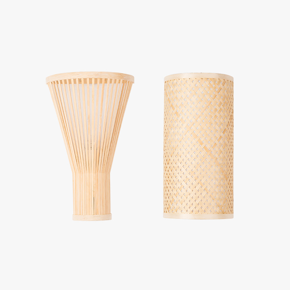 Muto LED Applique Murale Rotin Bambou Naturelle, Rotin/Acrylique, Chambre à Coucher - Neutralighting