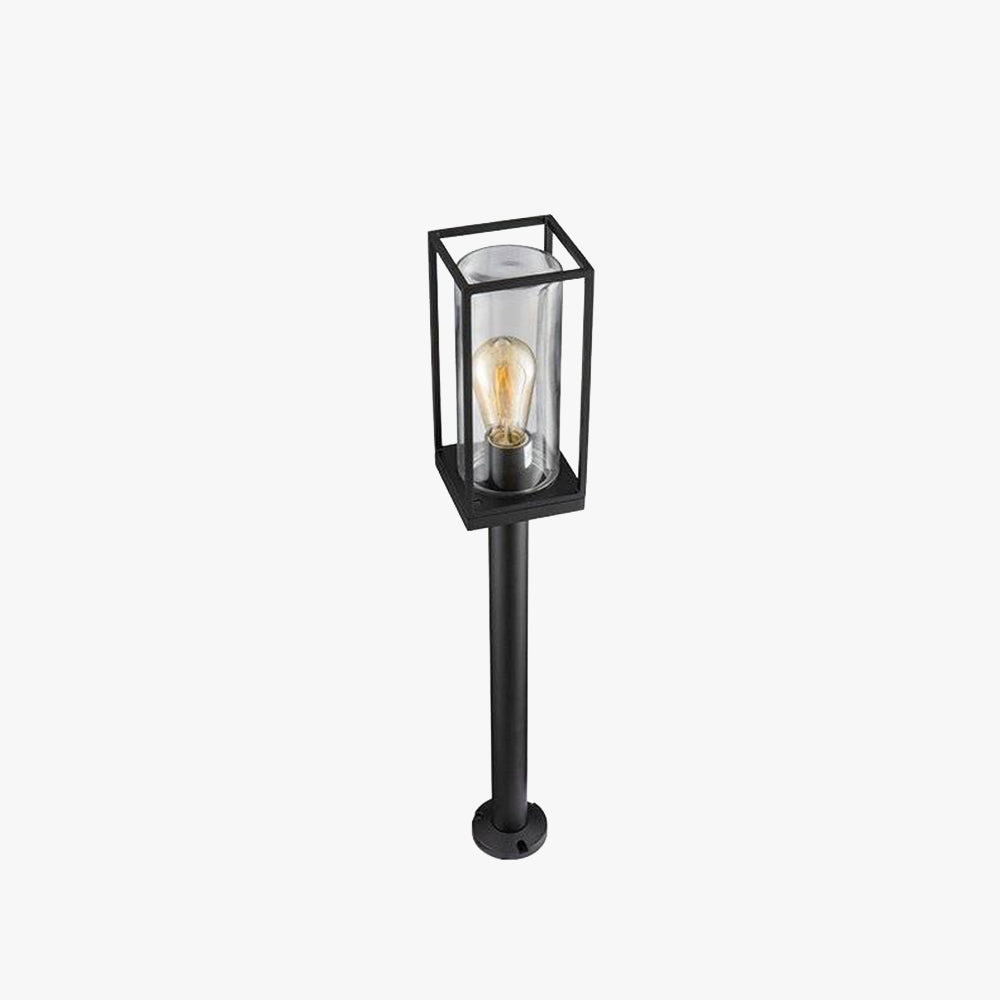 Ray Borne Extérieure Rectangulaire Moderne, Métal/Verre, Noir, Allée - Neutralighting