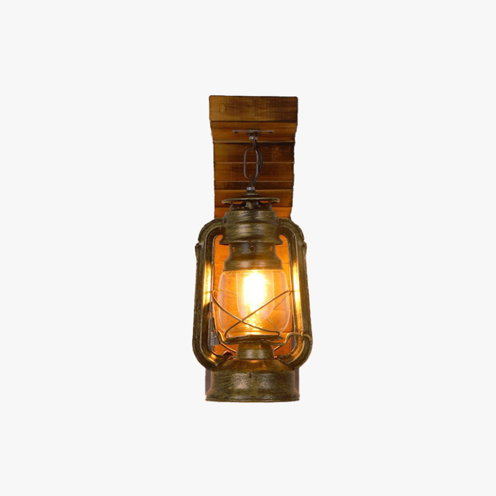 Epoch Applique Murale en Forme de Lantern, Métal et Bois, 12x40CM - Neutralighting