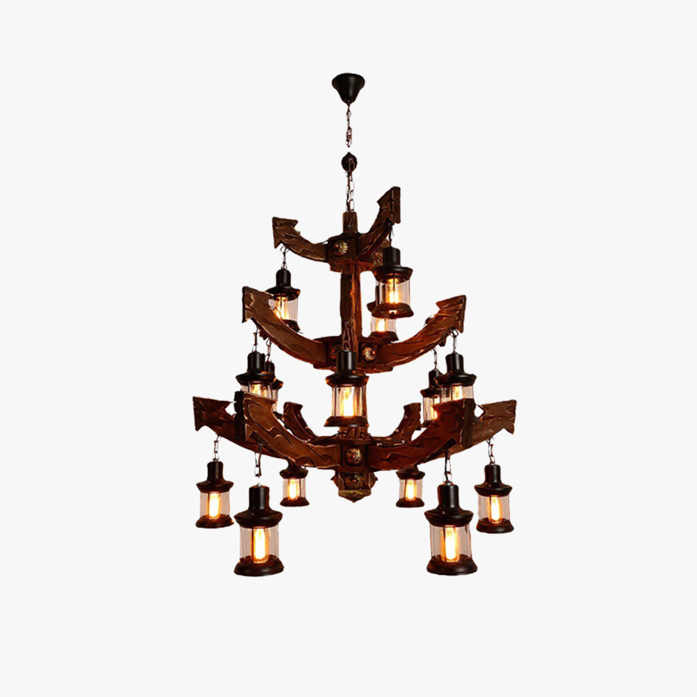 Epoch Lustre Vintage, Metal/Bois, Marron, Salon - Neutralighting