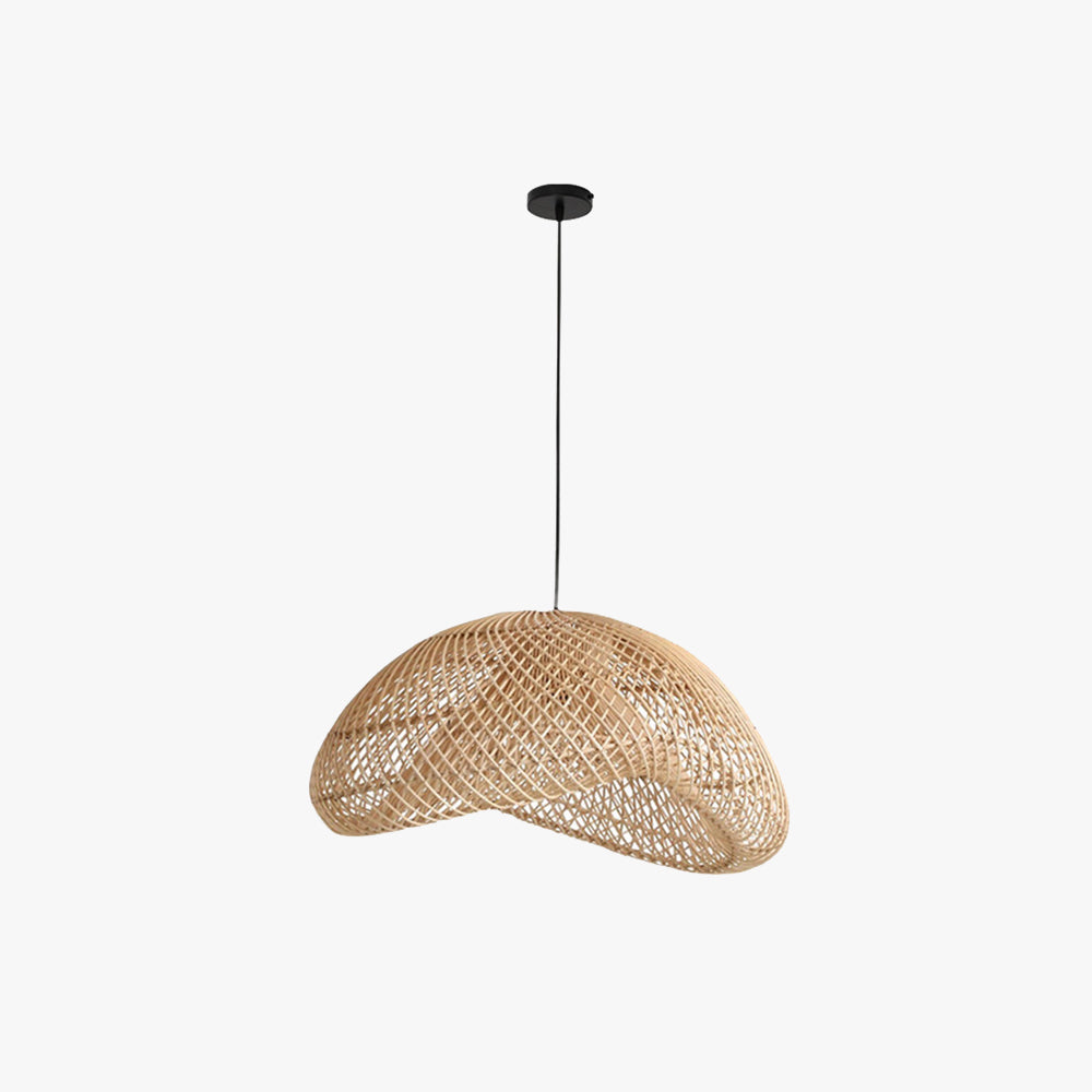 Ritta Suspension Dôme Rustique, Métal/Rotin, Marron, Salon/Café - Neutralighting