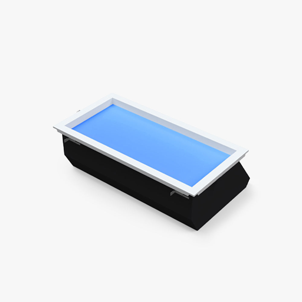 Ray Plafonnier Rectangle Moderne, Métal/Verre, Bleu, Salon - Neutralighting