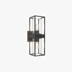 Silva Applique Murale Rectangulaire Vintage, Métal/Verre, Noir, Jardin - Neutralighting