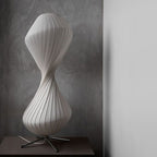 Ritta Lampadaire Plissé Moderne, Métal/Tissu, Blanc, Chambre - Neutralighting