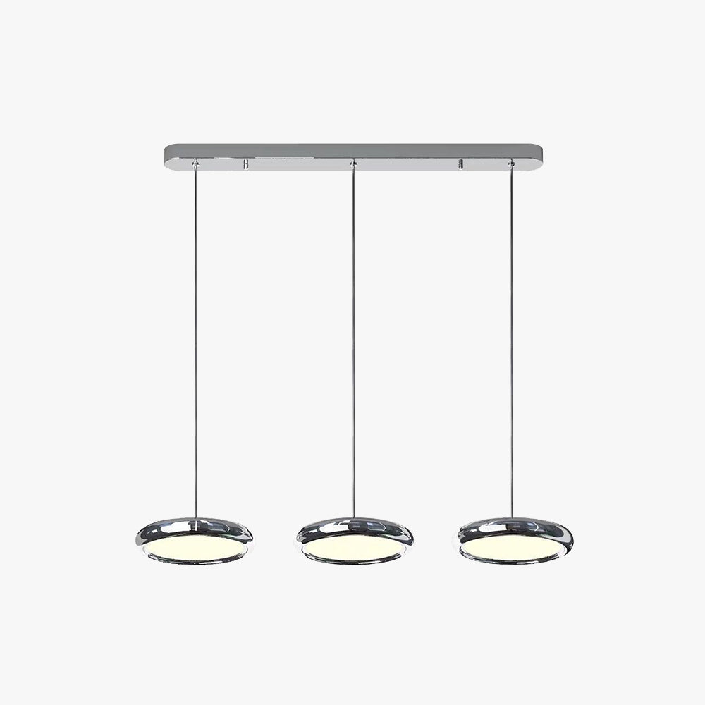Arisha Suspension Ronde Moderne, Métal/Acrylique, Argent/Or/Rose Rouge, Salon - Neutralighting