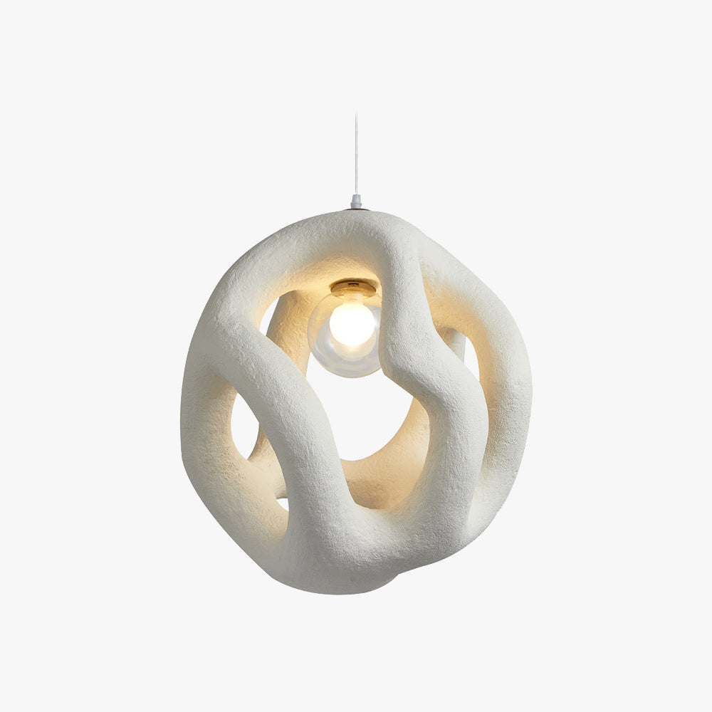Avi Suspension Globe Moderne, Métal/Résine, Blanc/Noir, Bar/Salle de Séjour - Neutralighting