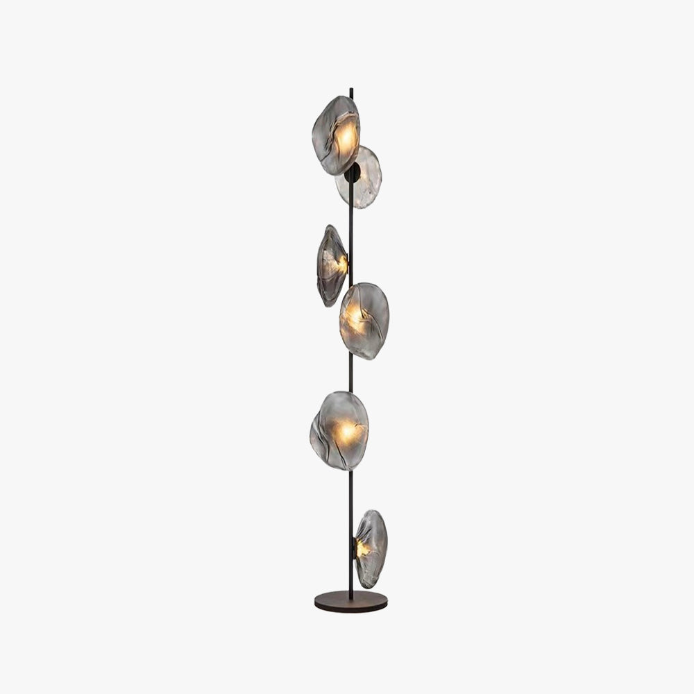 Avi Design Lampadaire Fleur Nordique Métal/Verre Noir/Or/Gris Chambre/Salon - Neutralighting