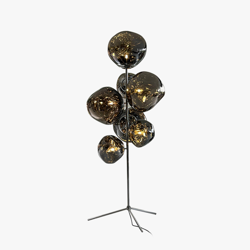 Valentina Design Lampadaire Globe Moderne Métal/Acrylique Or/Rose Dorée/Chormé/Gris Fumé Salon - Neutralighting