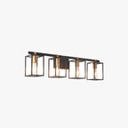 Silva Applique Murale à Miroir Carré Design LED Vintage Métal Noir Salle de Bain - Neutralighting