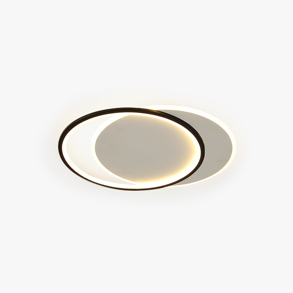 Arisha Plafonnier Carré/Rond Moderne, Métal/Acrylique, Blanc/Noir, Salon - Neutralighting