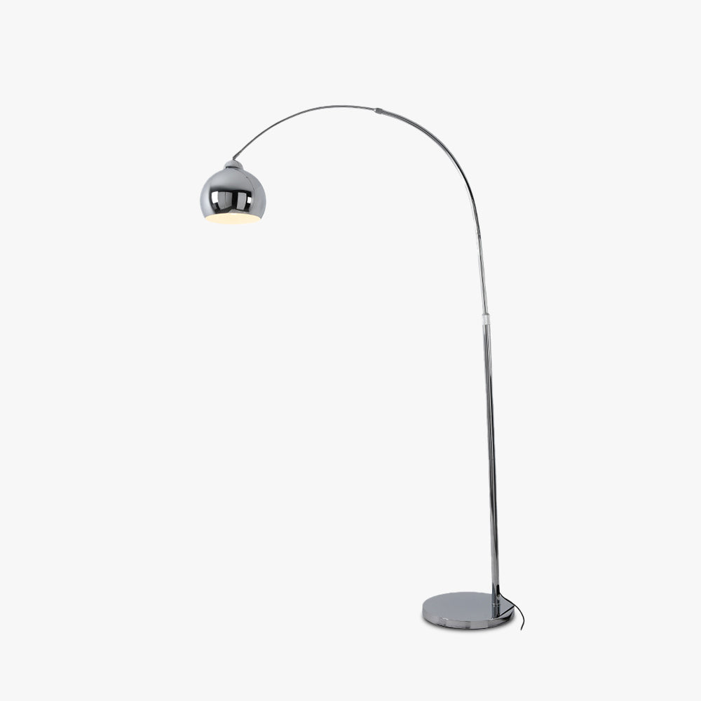 Mira Design Lampadaire Canne à Pêche Simple Argent Métal/Verre Chrome Salon Grande - Neutralighting