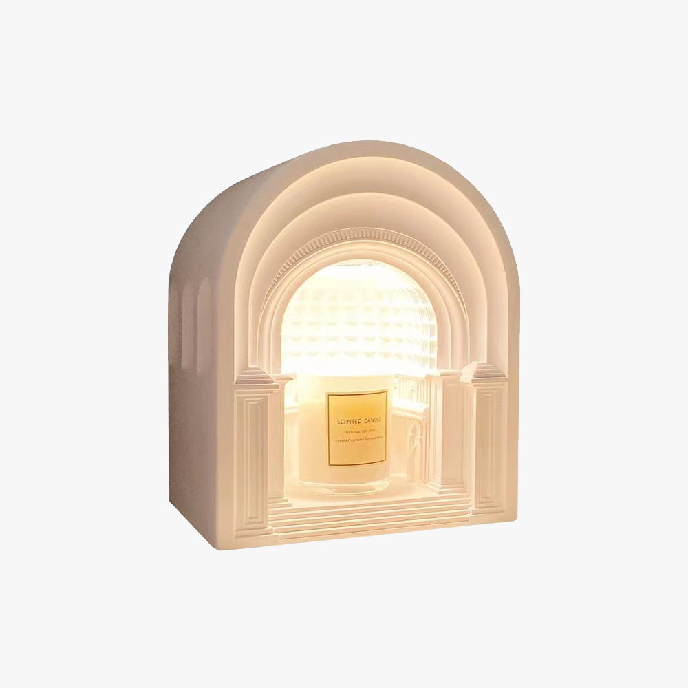 Ray Lampe de Table Dôme Art Deco, Plâtre, Blanc, Chambre/Salon - Neutralighting