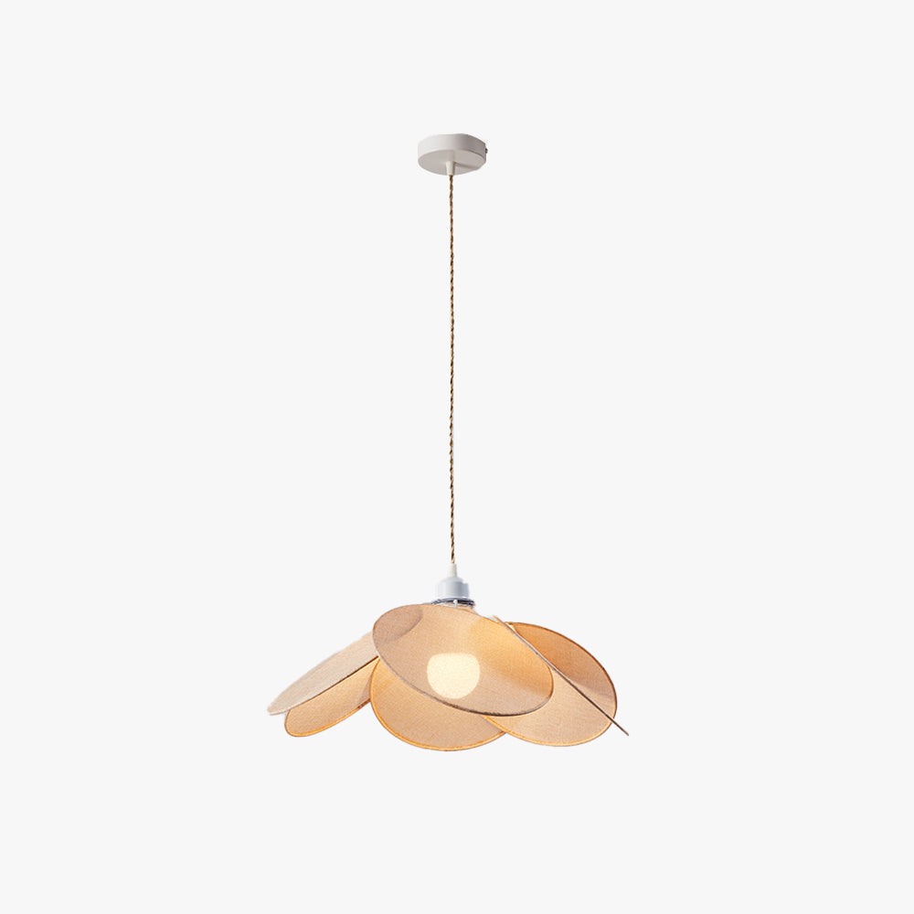 Ritta Suspension Petale Contemporain, Metal/Tissu, Orange/Marron/Beige, Salon - Neutralighting
