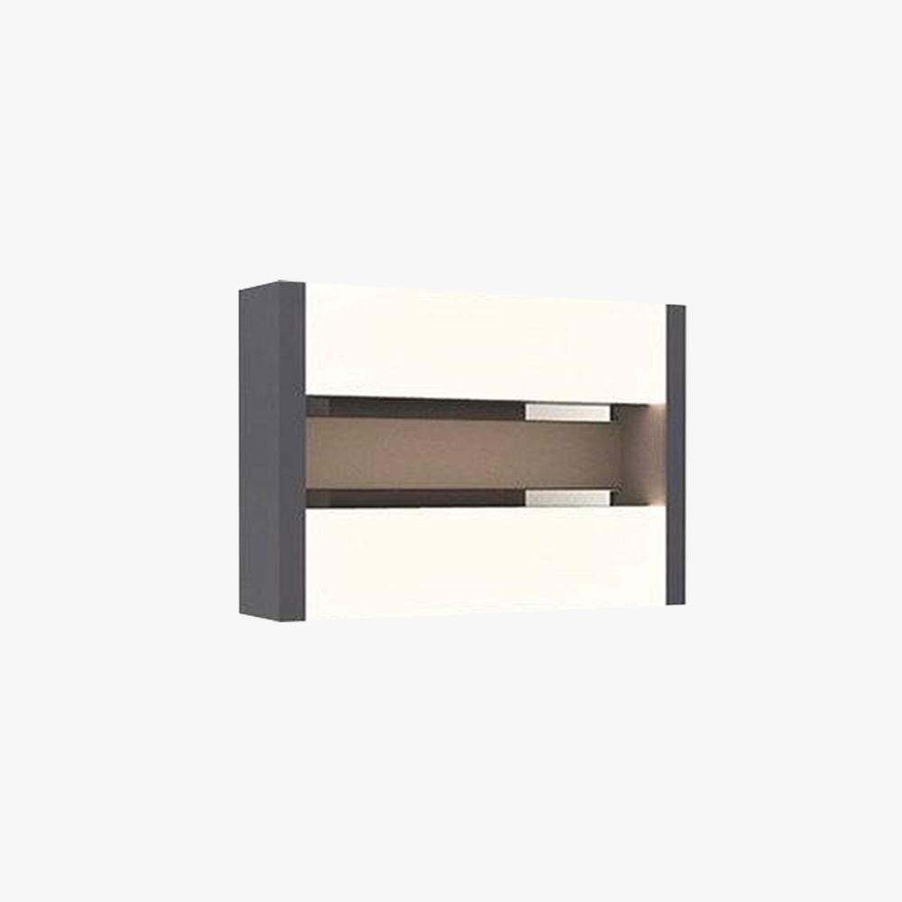 Ray Applique Murale d'Extérieur Rectangulaire, Métal, Noir, Allée/Cour - Neutralighting