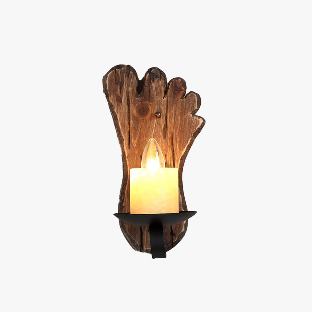 Epoch, Applique de Forme de Footprints à Bougie, Bois et Métal - Neutralighting