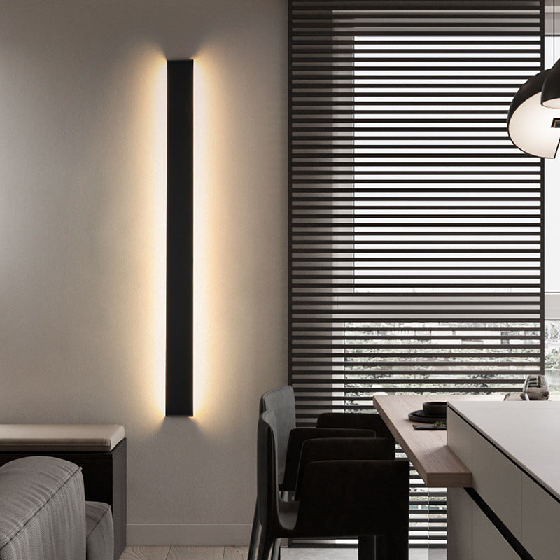 Ray Applique Murale Rectanglaire Minimaliste, Métal/Acrylique, Noir/Blanc, Salle de Bain - Neutralighting