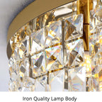 Kristy Plafonnier Anneau Moderne, Métal/Cristal, Chrome/Doré, Salon - Neutralighting