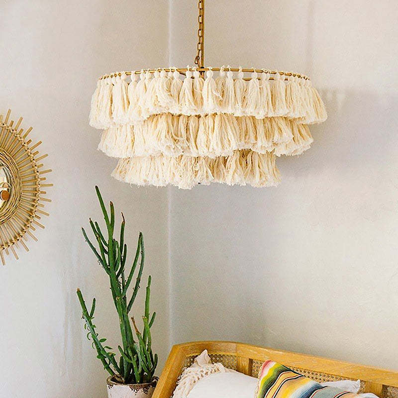 Ritta Suspension Nuage Retro, Metal/Tissu, Rose/Beige/Violet, Salon - Neutralighting