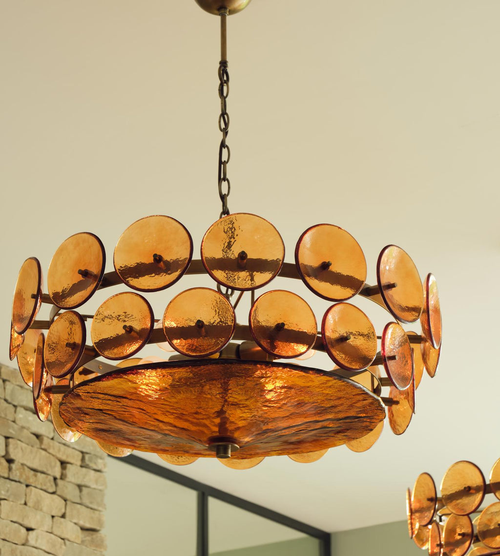 Aurora Chandelier Disque Verre Murano Vintage - Neutralighting