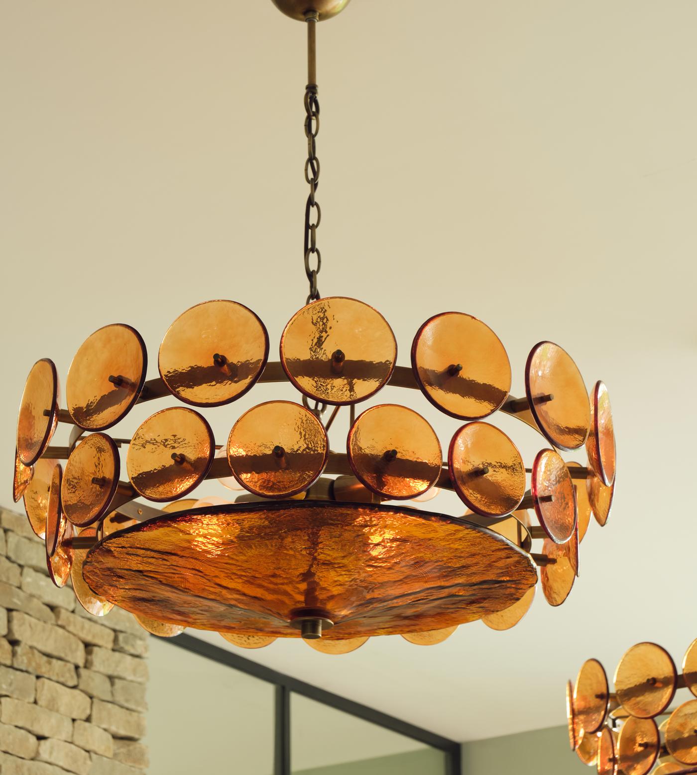 Aurora Chandelier Disque Verre Murano Vintage - Neutralighting
