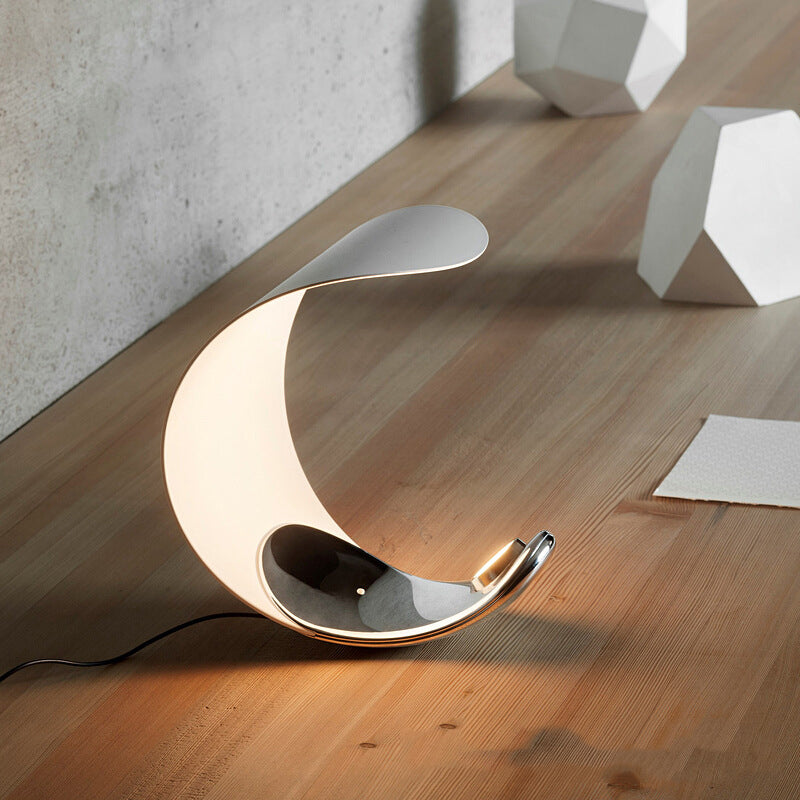 Aria Lampe de Table Lune Moderne, Métal/Acrylique, Blanc, Salon - Neutralighting
