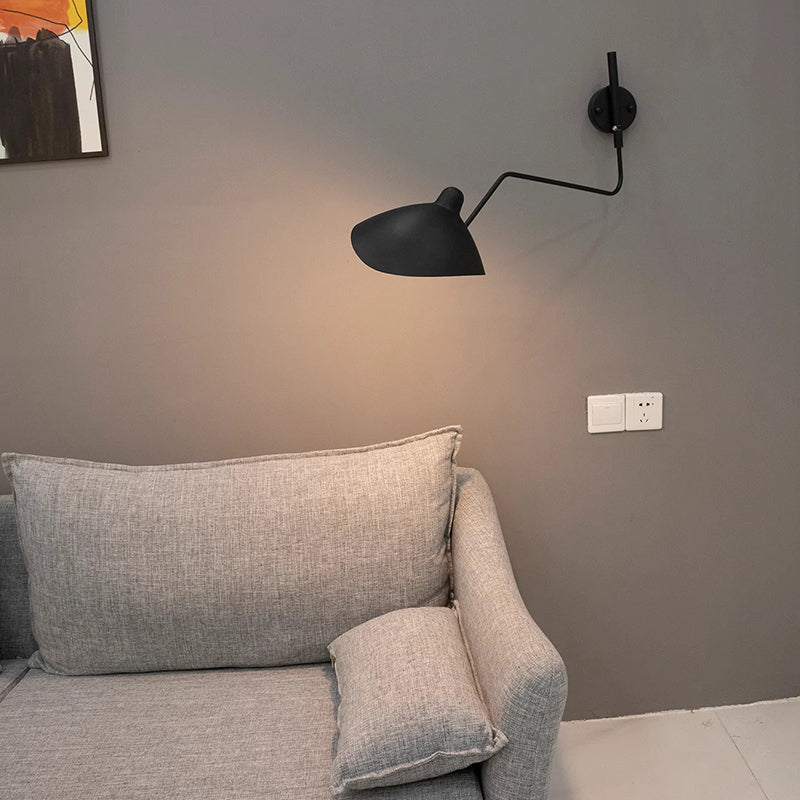Arisha Simple LED Applique Murale Linéaire Industrielle 1/2 Lumières Métal Noir Salon/Chambre à Coucher - Neutralighting