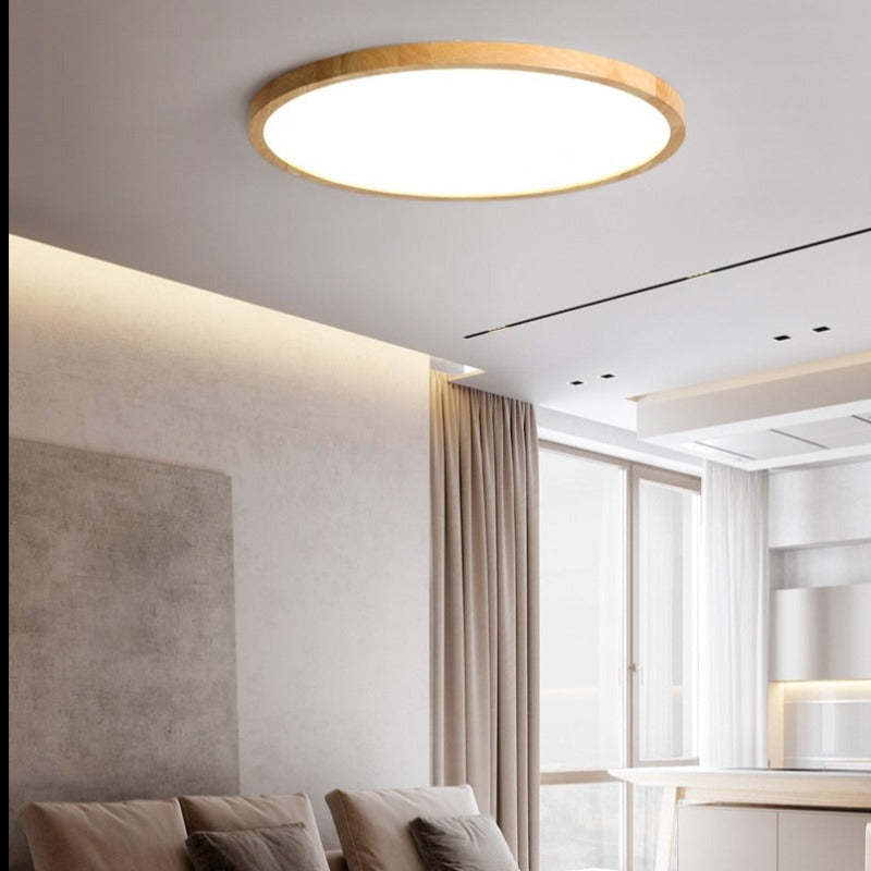 Aven Plafonnier Rond Moderne. Bois Salon - Neutralighting