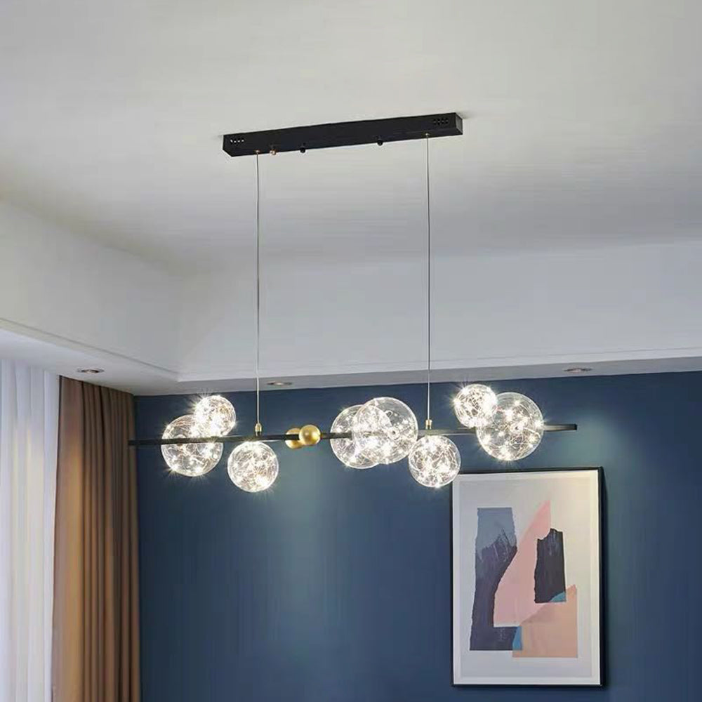 Valentina Suspension Boule Moderne, Métal/Verre, Doré/Noir, Salon - Neutralighting