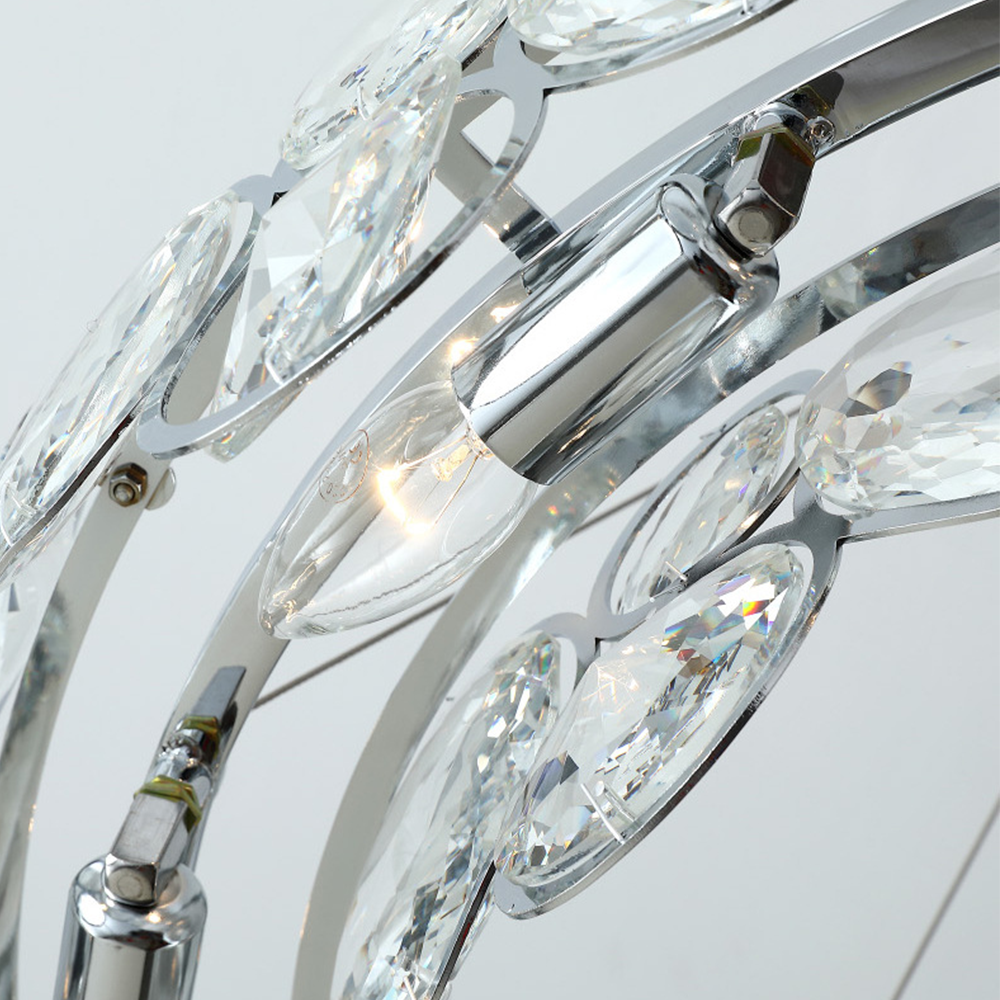 Kristy Lustre LED Moderne Rond Cristal Métal Salon - Neutralighting