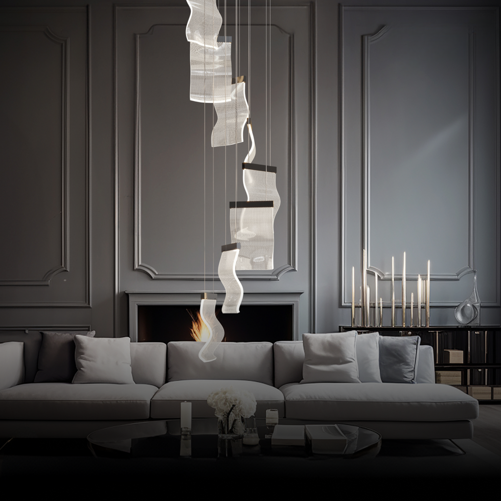 Kristy Moderne Or LED Lustre Métal Acrylique Chambre/Salon - Neutralighting