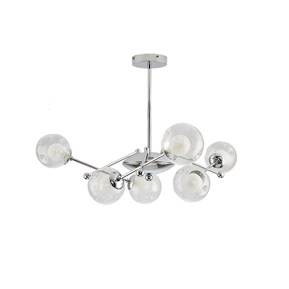 Valentina Lustre Bauhaus Nordique Argent Métal Verre Salon - Neutralighting