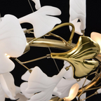 Olivia Lustre Fleur AntGlo Moderne , Métal/Céramique, Or, Escalier - Neutralighting