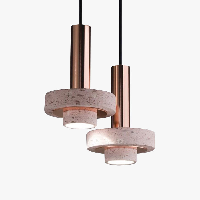 Aelith Suspension Cylindre Moderne Métal/Pierre Salle à Manger - Neutralighting