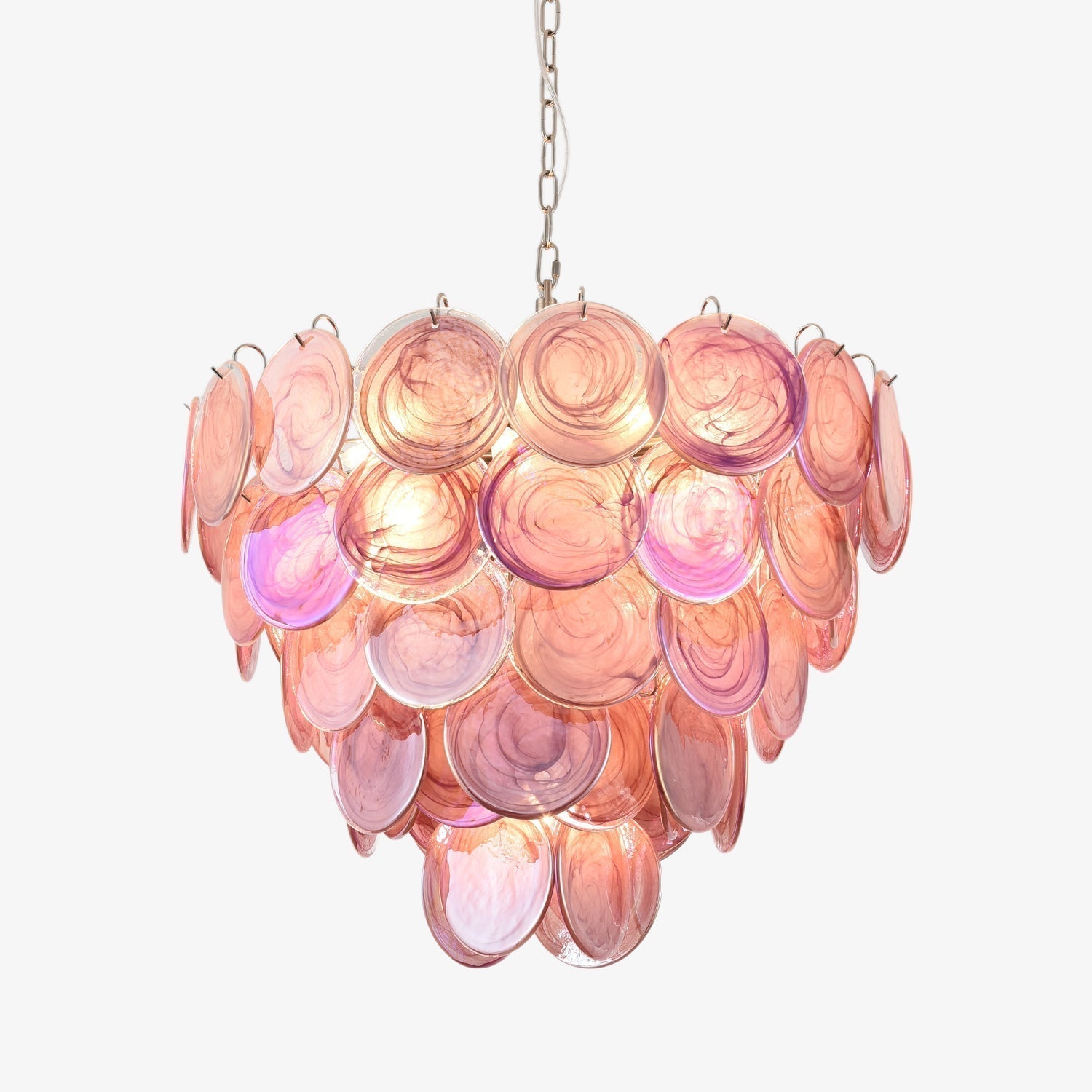 Aurora Lustre Rose Disque Murano Superposé - Neutralighting