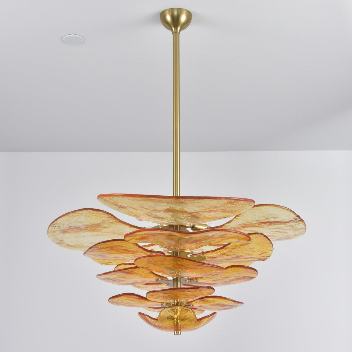 Aurora Chandelier Pétale en Verre Murano Doré Luxe - Neutralighting