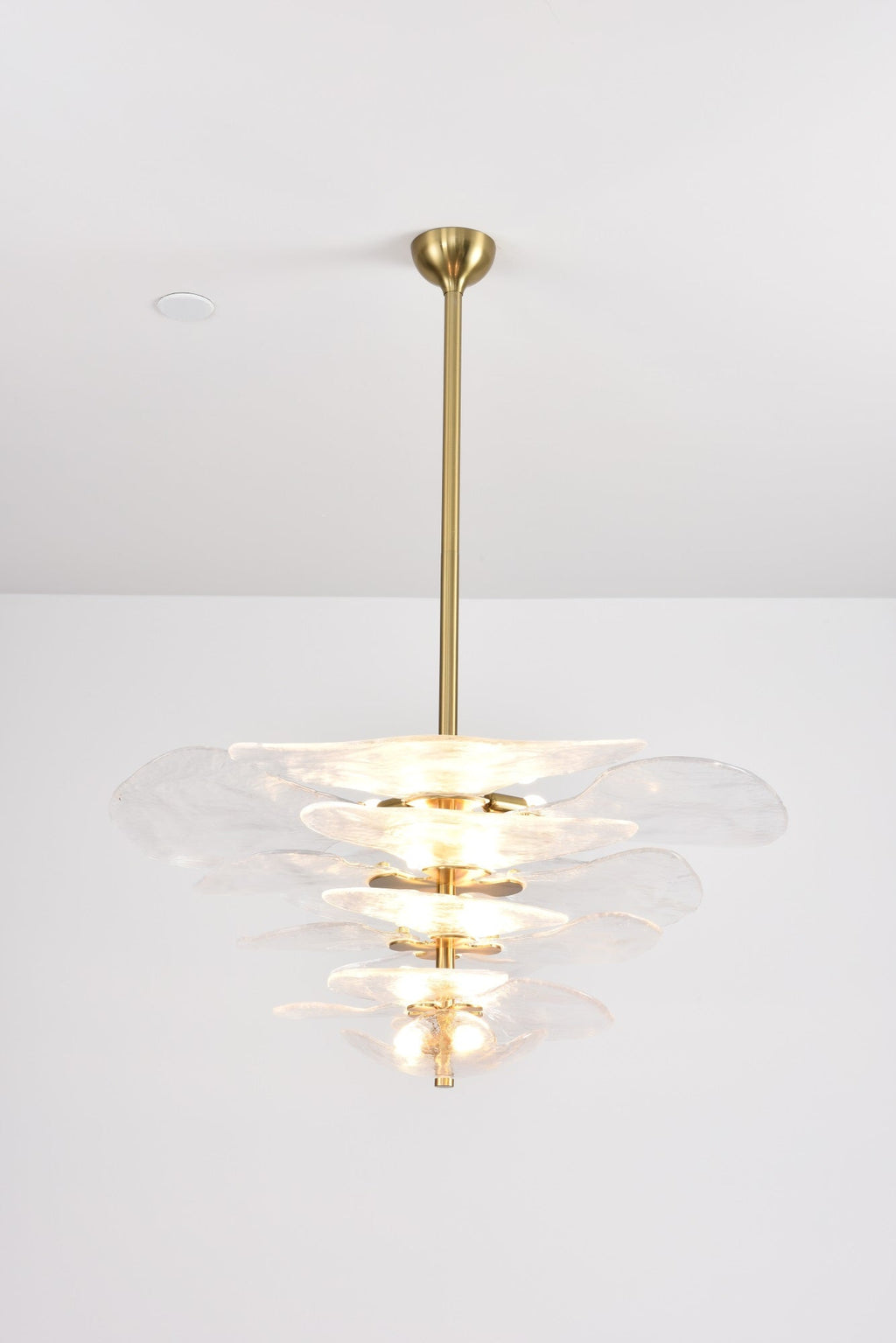 Aurora Chandelier Pétale en Verre Murano Doré Luxe - Neutralighting