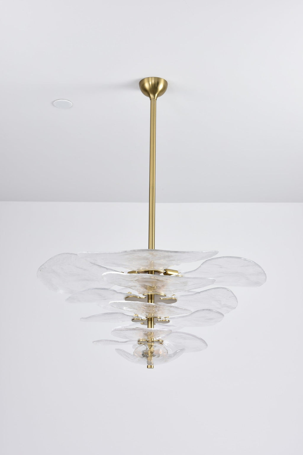 Aurora Chandelier Pétale en Verre Murano Doré Luxe - Neutralighting