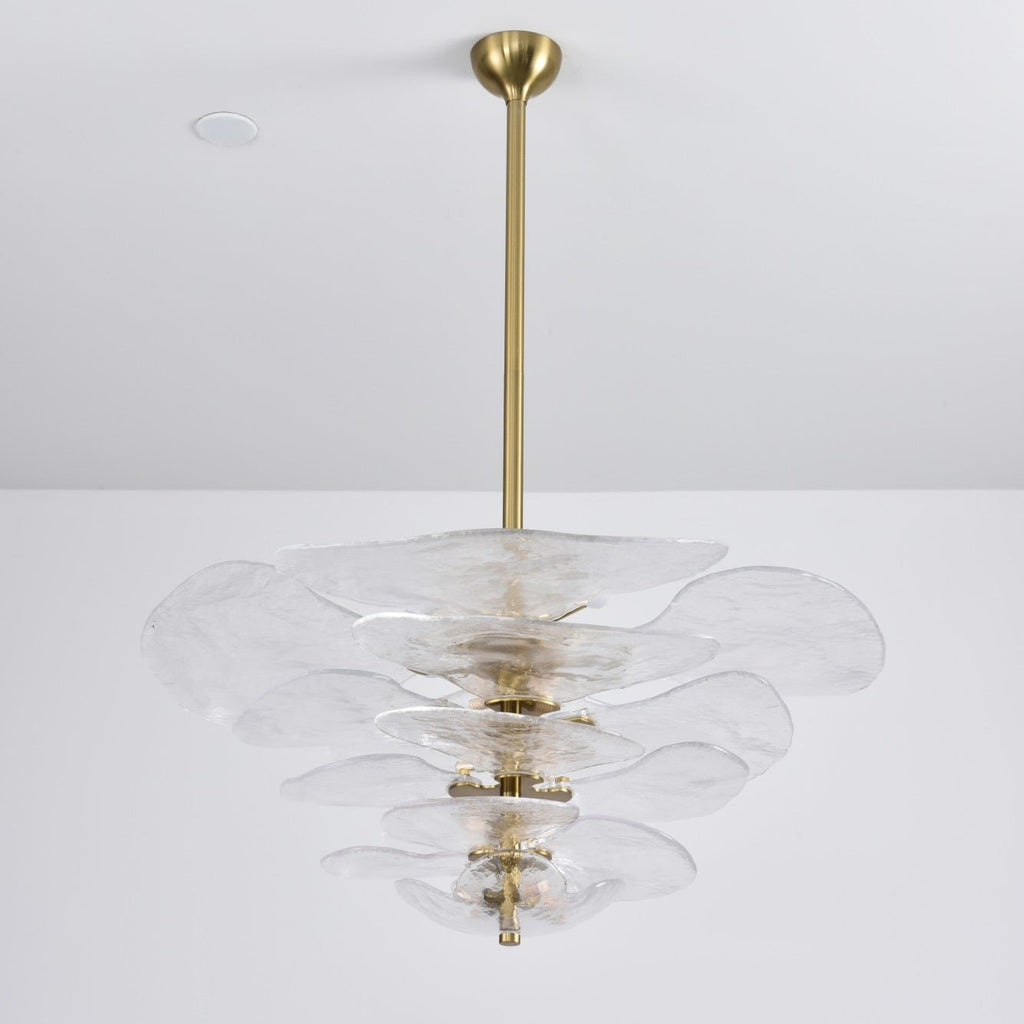 Aurora Chandelier Pétale en Verre Murano Doré Luxe - Neutralighting