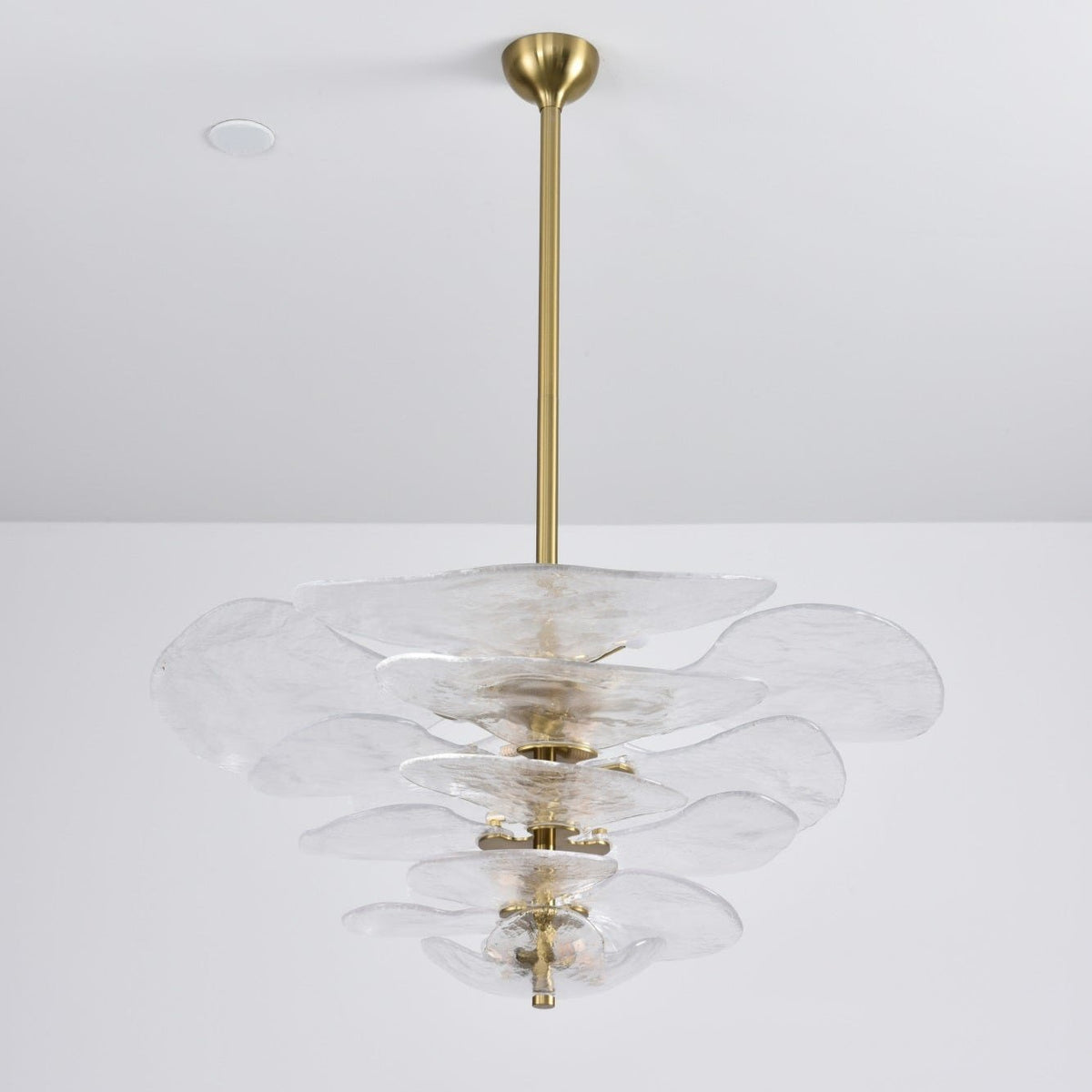 Aurora Chandelier Pétale en Verre Murano Doré Luxe - Neutralighting