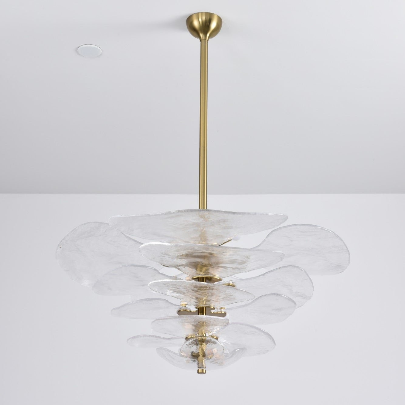 Aurora Chandelier Pétale en Verre Murano Doré Luxe - Neutralighting