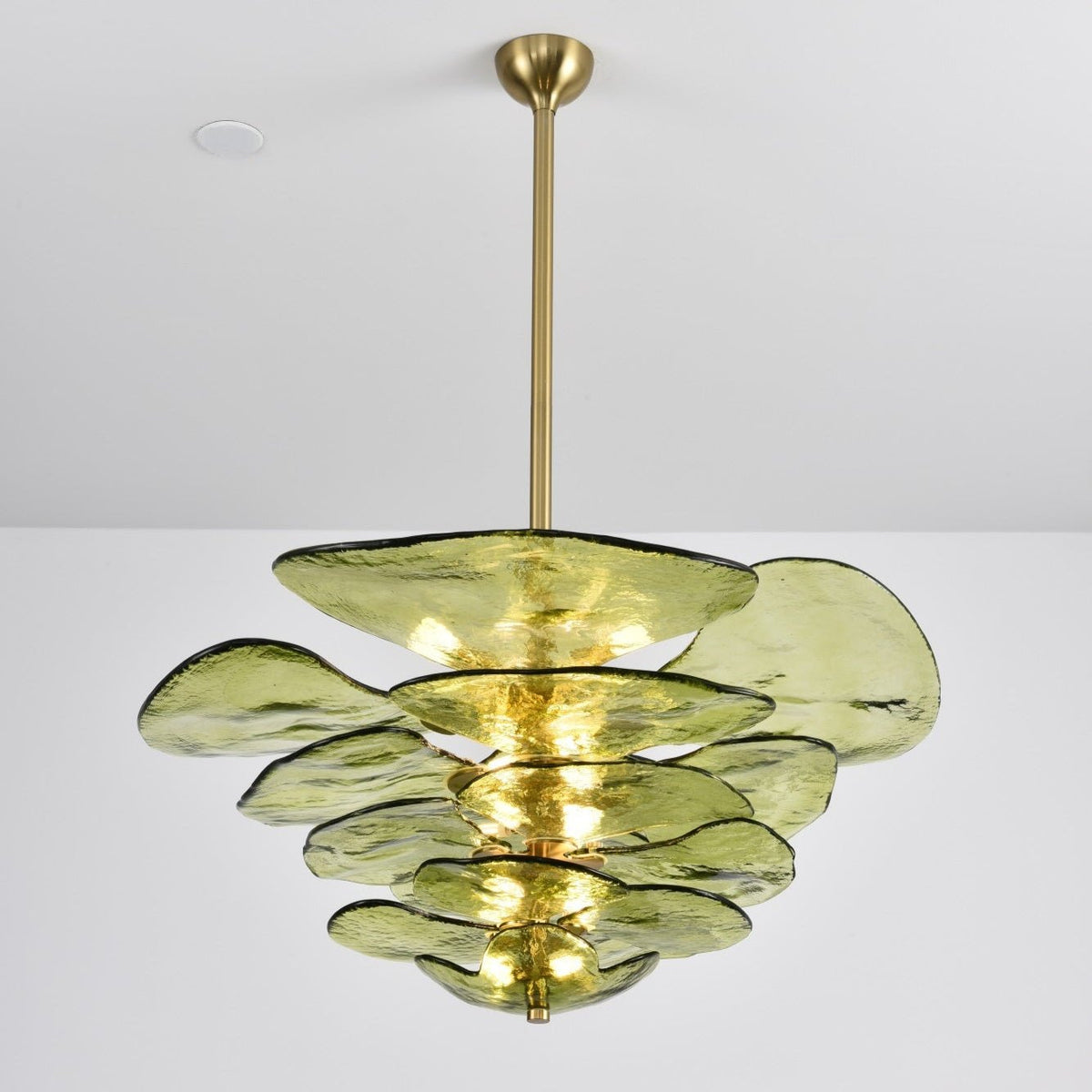 Aurora Chandelier Pétale en Verre Murano Doré Luxe - Neutralighting