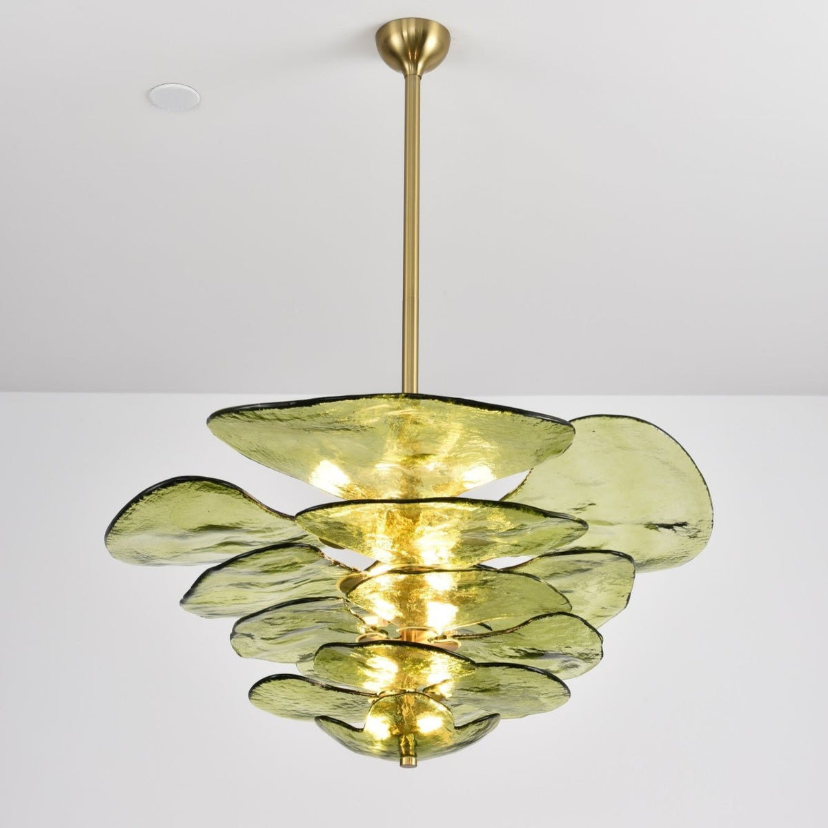 Aurora Chandelier Pétale en Verre Murano Doré Luxe - Neutralighting