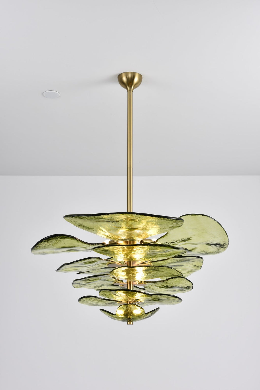 Aurora Chandelier Pétale en Verre Murano Doré Luxe - Neutralighting