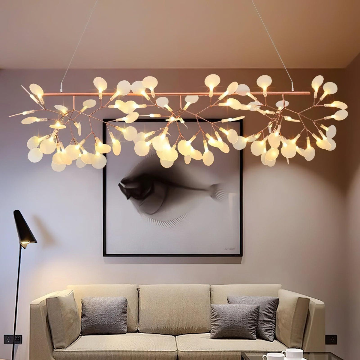 Lustra Chandelier LED À Branches Longues Et Linéaires Artistiques - Neutralighting