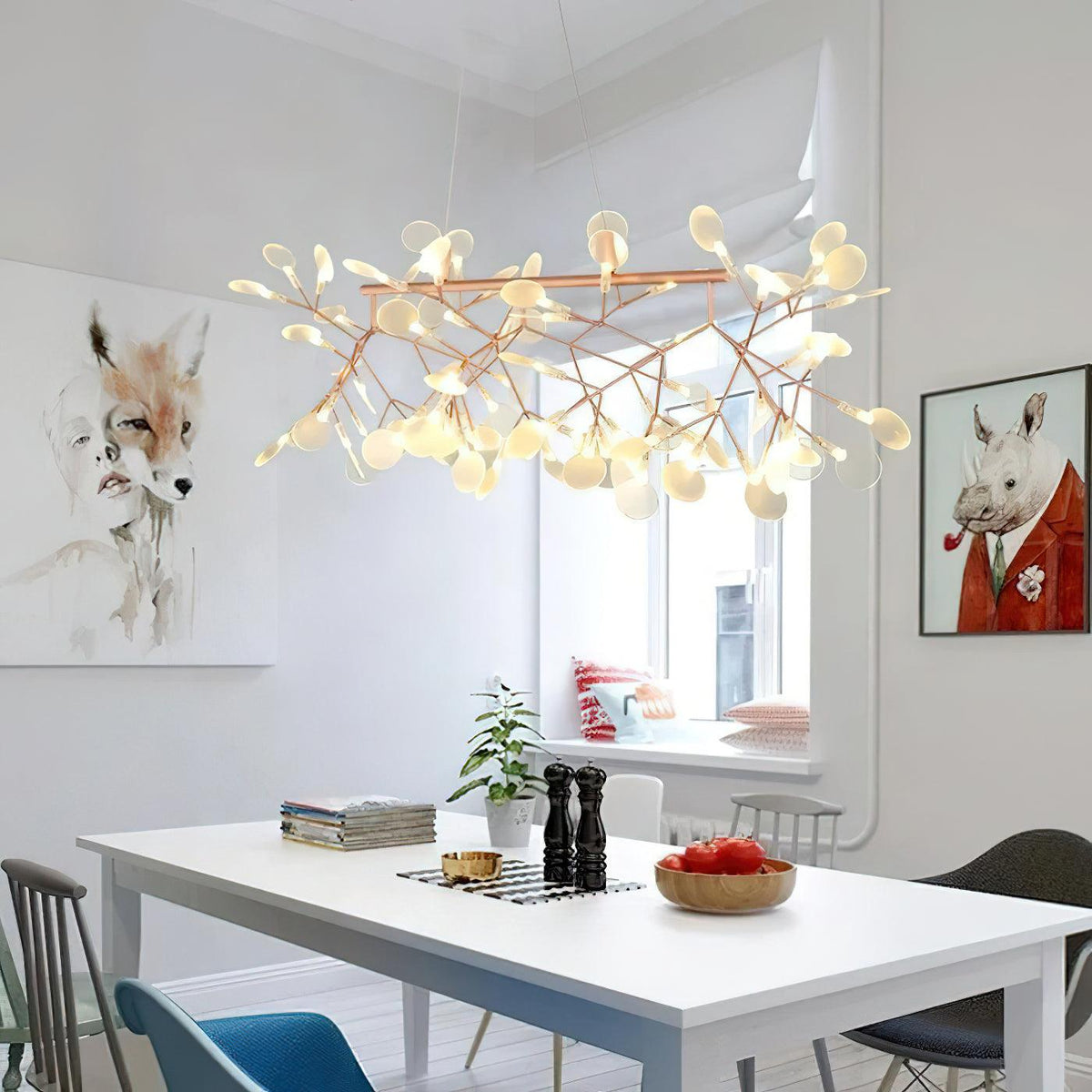 Lustra Chandelier LED À Branches Longues Et Linéaires Artistiques - Neutralighting