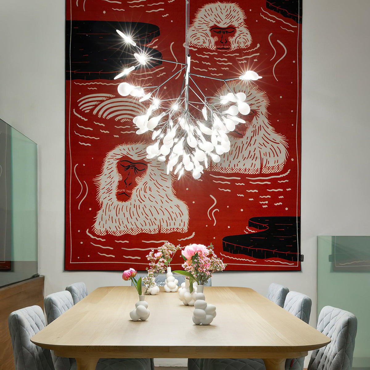Lustra Chandelier LED À Branches Longues Et Linéaires Artistiques - Neutralighting