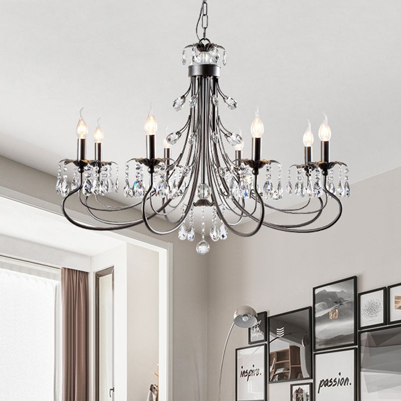 Silva LED Suspension Noir Métal Cristal Salle à manger Salon - Neutralighting