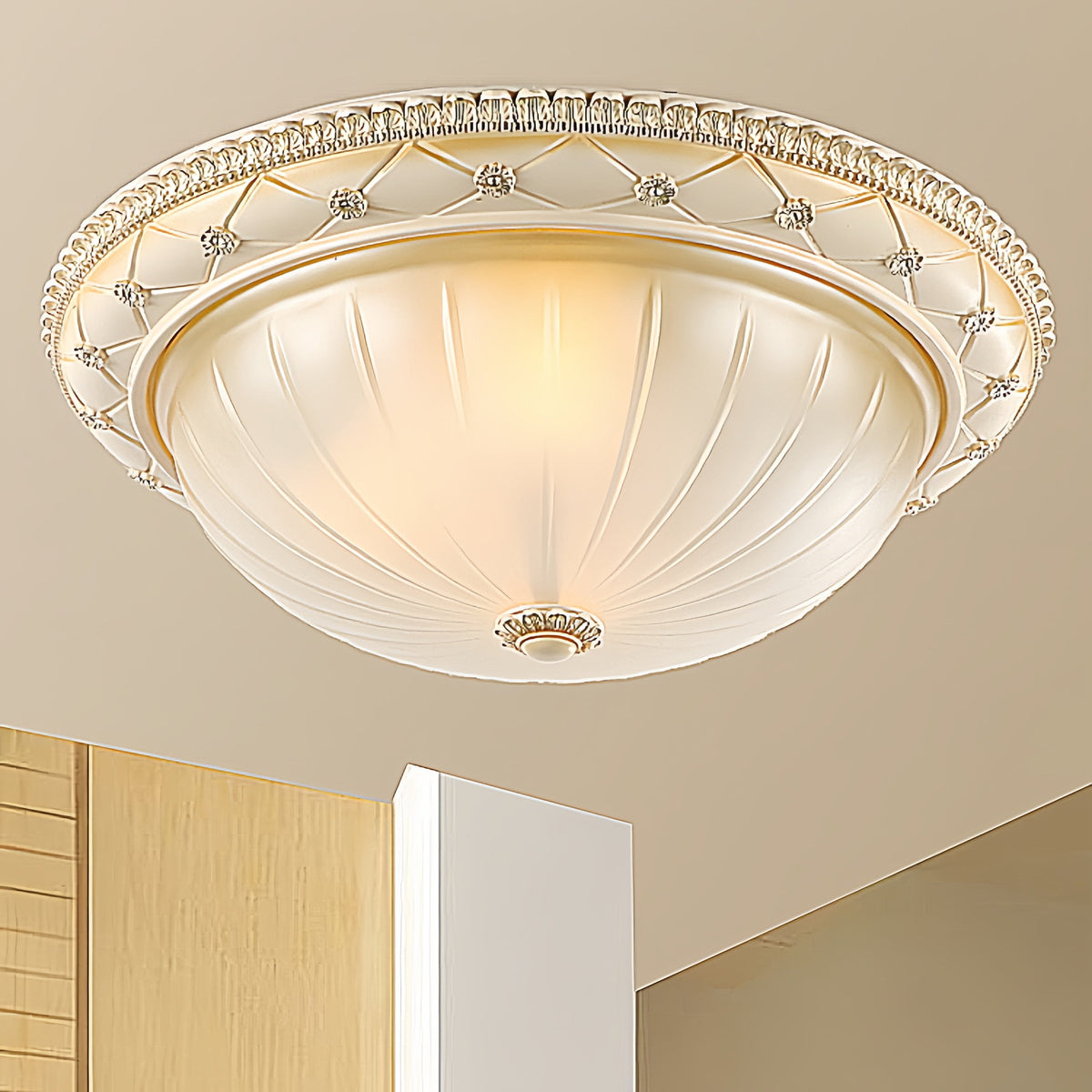 Silva Encastré Minimaliste Résine Crème Plafonnier Salon - Neutralighting