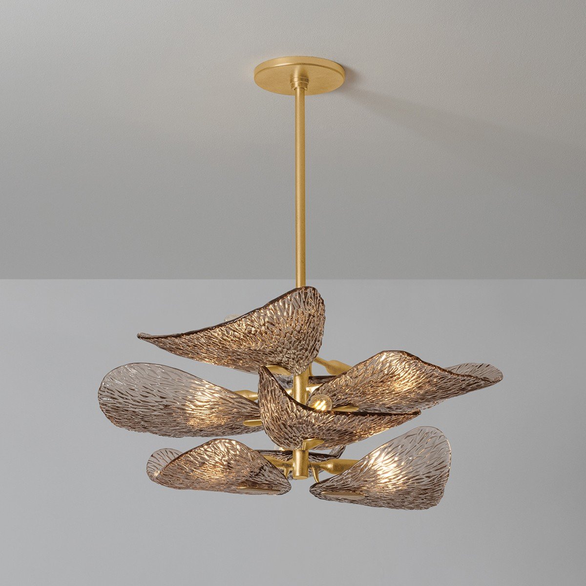 Aurora Chandelier en Verre Pétale Superposé Bronze - Neutralighting