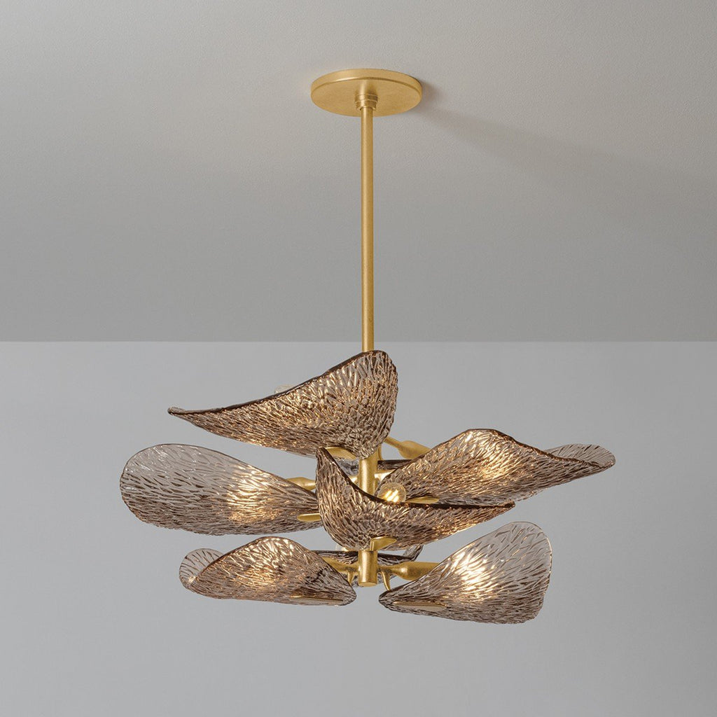 Aurora Chandelier en Verre Pétale Superposé Bronze - Neutralighting